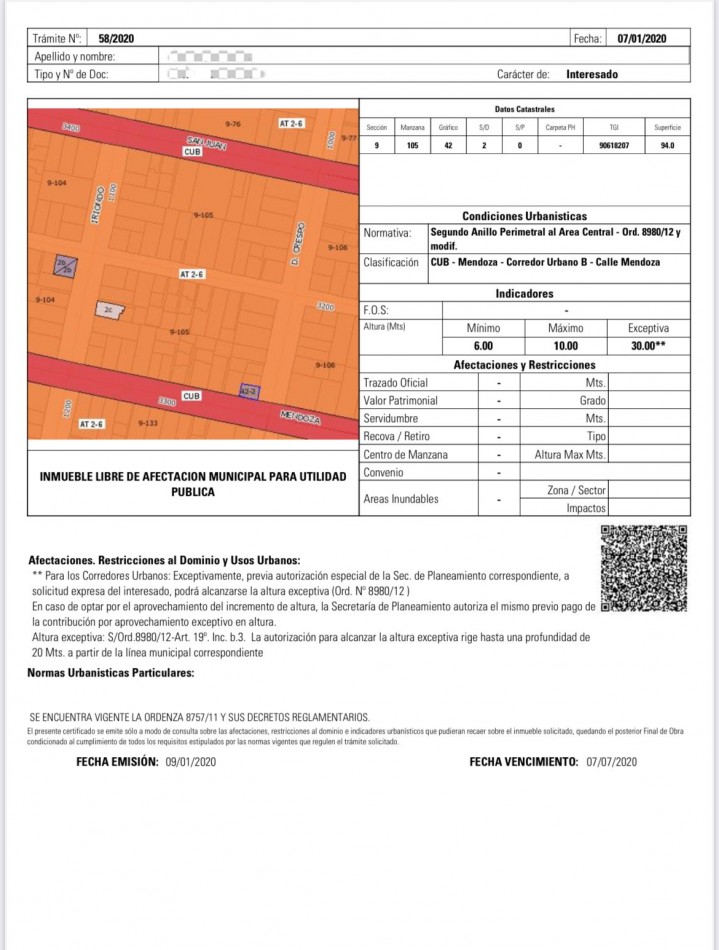 Crespo y Mendoza - Exceptiva 30 m (PB Y 10 PISOS)